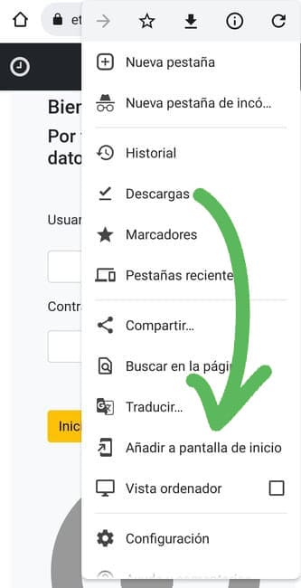 Etempus Afegir icona a la pantalla de inici Android 2