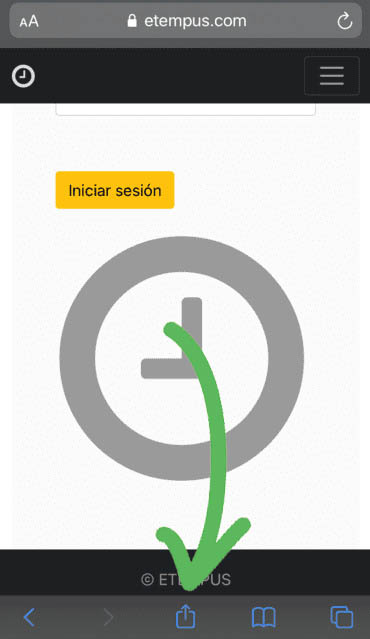 Etempus Añadir icono a la pantalla de inicio Iphone 1