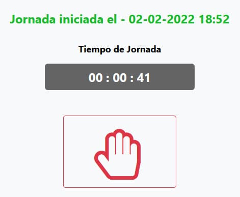 etempus boton finalizar jornada empleado