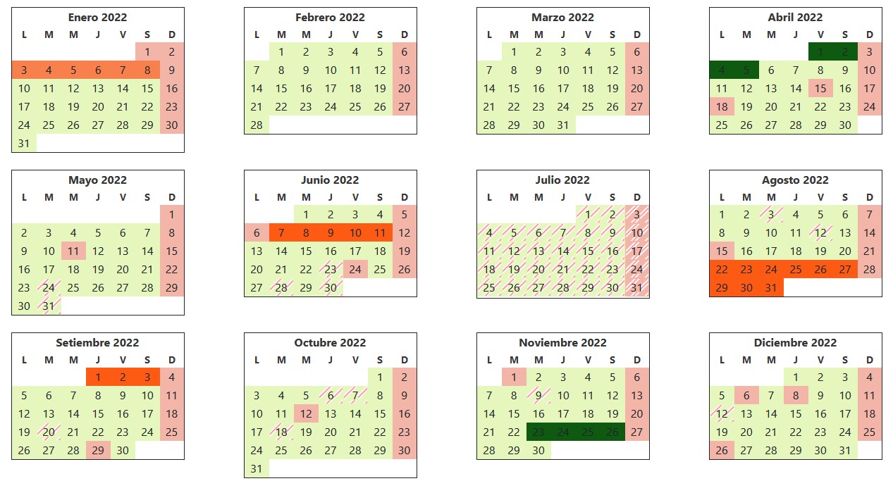 calendario trabajador software de control horario