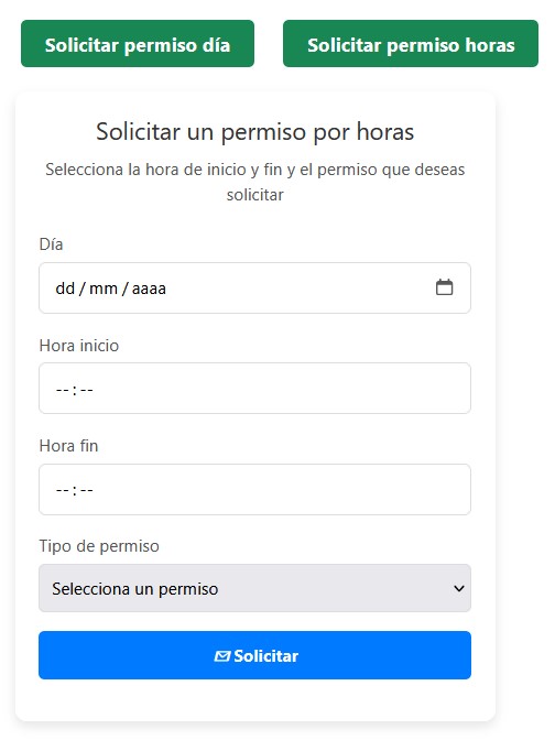 Solicitar permiso laboral por horas Etempus