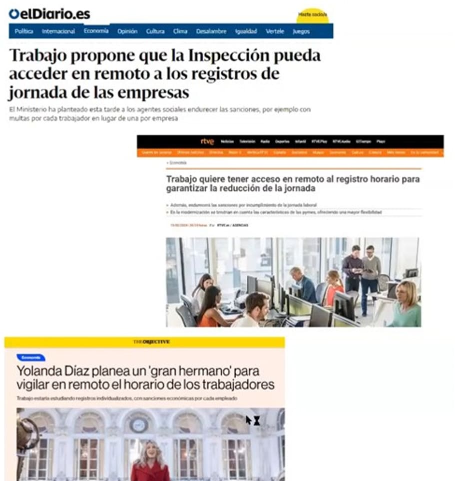 retalls de diari de la nova llei de control horari